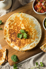 Homemade Vegetarian Quesadilla with Cheese