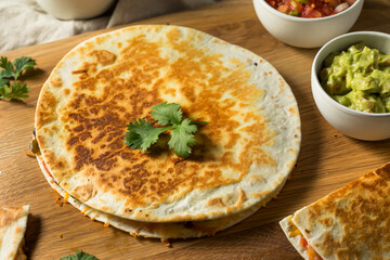 Homemade Vegetarian Quesadilla with Cheese