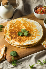 Homemade Vegetarian Quesadilla with Cheese