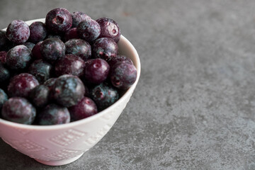 frozen blueberries in a bowl