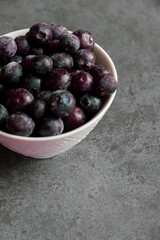 frozen blueberries in a bowl