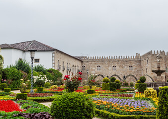 Fototapeta premium Garden of St.Barbara's at the walls of the former Archbishop's Palace, Braga, Portugal