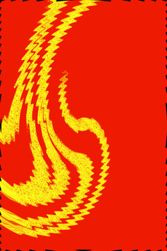 red and yellow color highlighted zikzak line art presented on star pattern graphical art abstract.