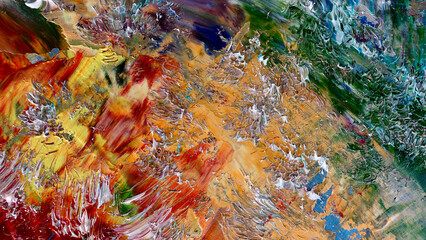 Colorful abstract background wallpaper. Modern motif visual art.  Mixtures of oil paint. Trendy...