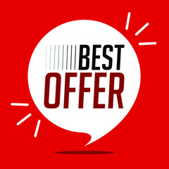 Best offer banner on a red background vector