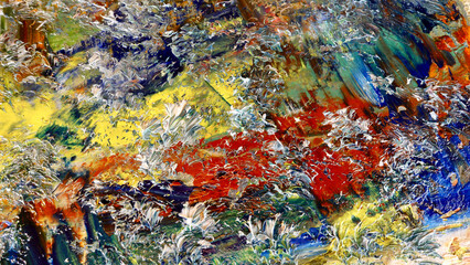 Colorful abstract background wallpaper. Modern motif visual art.  Mixtures of oil paint. Trendy...