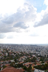 Landscape of the city of Belo Horizonte, State of Minas Gerais, Brazil at a sunny day with blue sky at 3pm in the spring