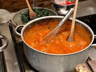 Pappa Al Pomodoro soup cooking, Tomato and Bread Soup