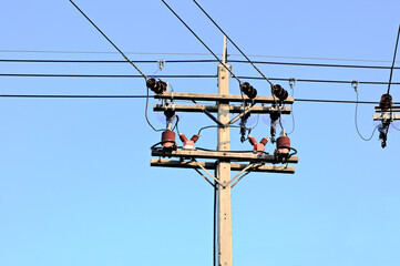 Electric pole, Blue sky