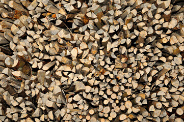 A pile of firewood/ wooden texture background
