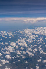 Fototapeta premium Clouds in airplane window
