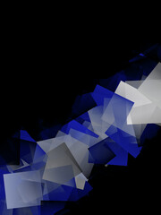 Blue and white color highlighted 3d art presented on star pattern graphical art abstract.