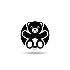 Teddy bear icon with shadow