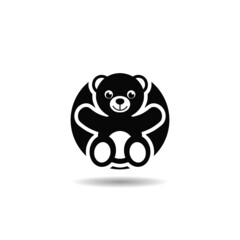 Teddy bear icon with shadow