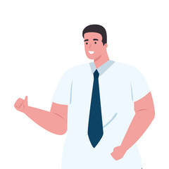 Businessman with necktie design, Office business management and corporate theme Vector illustration