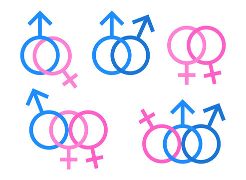 vector image of gender symbols of man and woman