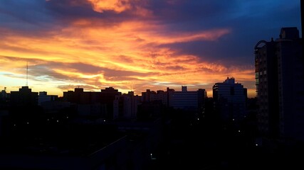 sunset in the city