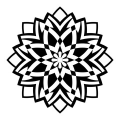 Mandala. Vector decorative elements. Oriental pattern, vector illustration. Black and white. Design for coloring book, tattoo, greeting card, yoga and meditation.