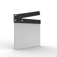 Film clapperboard with clipping path, Movie clapper isolated on white background. mockup flapper for movie design empty