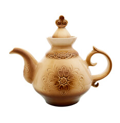 Teapot with a pattern isolated on white.