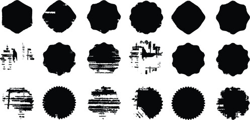 Grunge post Stamps Collection, Circles. Banners, Insignias , Logos, Icons, Labels and Badges Set . vector distress textures.blank shapes.