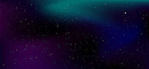 Naklejka na ściany i meble Space. Stars and galaxies. Night sky. Universe, black background, gradient. Vector