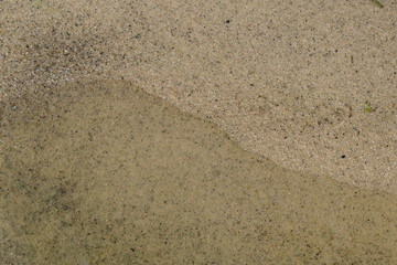 Wet sea sand on the beach background