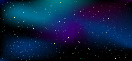 Fototapeta na wymiar Space. Stars and galaxies. Night sky. Universe, black background, gradient. Vector