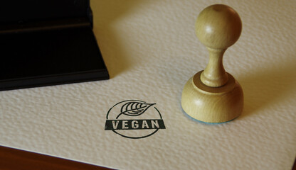 Vegan stamp and stamping