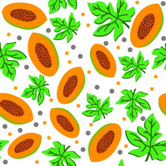 Flat Papaya vector pattern