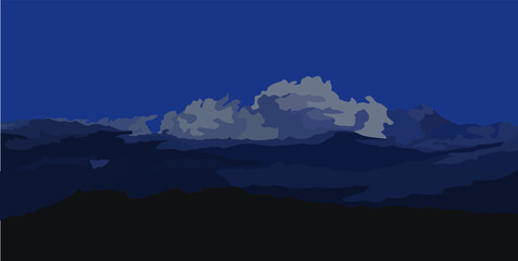 clouds in the predawn sky vector illustration