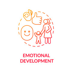 Kids emotional development concept icon. Toddlers social behavior. Positive relationships. Empathy. Mental health. idea thin line illustration. Vector isolated outline RGB color drawing