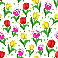 tulip flowers vector pattern