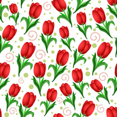 red tulip vector pattern