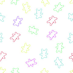 Vector linear image of animals in a minimalistic style. Seamless pattern for children's design.