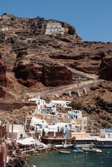view of the white city in clear sunny weather