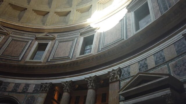 The magnificent interior of the Pantheon in Rome