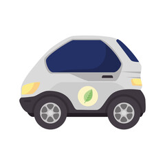 Car with leaf design, Eco energy power save sustainable environmental nature and conservation theme Vector illustration