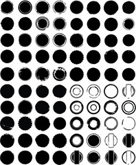 Grunge post Stamps Collection, Circles. Banners, Insignias , Logos, Icons, Labels and Badges Set . vector distress textures.blank shapes.