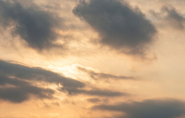 Obraz premium Panoramic view on all clouds under the concept of daylight and blue sky, sky and clouds.