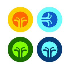 Set of 4 vector elements - fire, water, air, ground