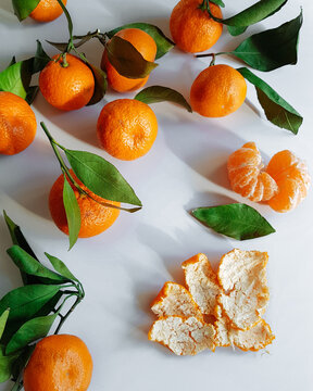 Stack of mandarins on a table