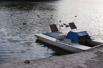 famous park in Minsk with river at summertime