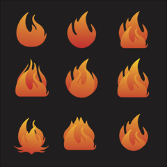 Flame icon vector