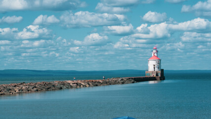 Lighthouse at Wisconsin Point on Lake Superior