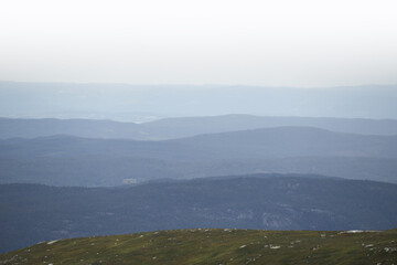 Layers of mountain. Norwegian nature landscape.