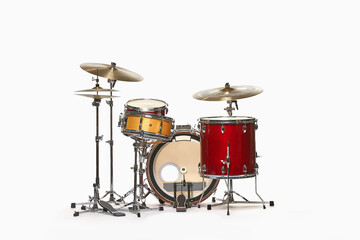 Drum set against white