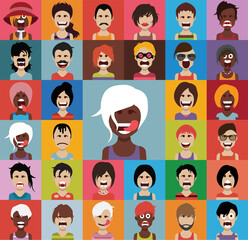 Obraz na płótnie Canvas People avatars. Vector women, men avatar. - Vector