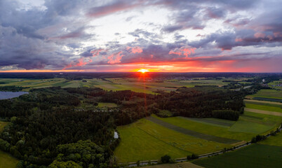 Sonnenuntergang Augsburger Land