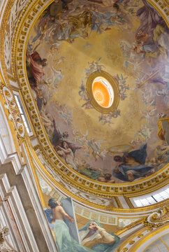 Frescoes on chapel ceiling